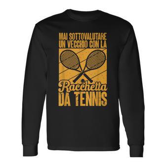 Vecchio Con La Racchetta Da Tennis Giocatori Di Tennis Maglietta a maniche lunghe - Novitaregali
