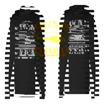 Vietnameteran Uh -1 Huey Helicopter Crew 長袖Tシャツ - Kawaiitshirt