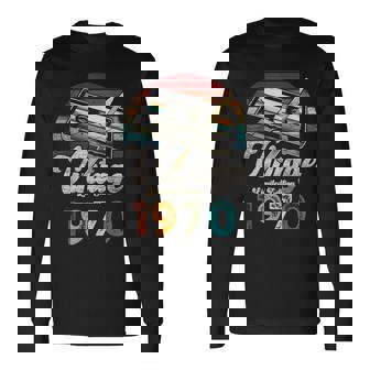 Vintage 1970 Cumpleaños 55 Años Cassette Lápiz Camiseta de manga larga - Regaloses