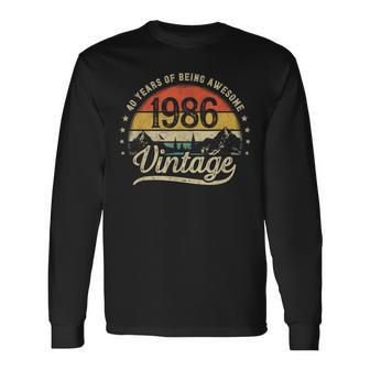 Vintage 1986 40 Years Old 40Th Birthday Long Sleeve T-Shirt - Thegiftio UK