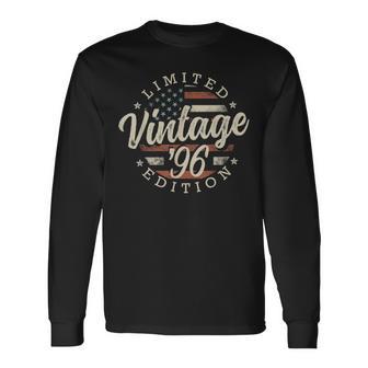 Vintage 1996 Limited Edition Usa Flag 30Th Birthday Long Sleeve T-Shirt - Thegiftio UK
