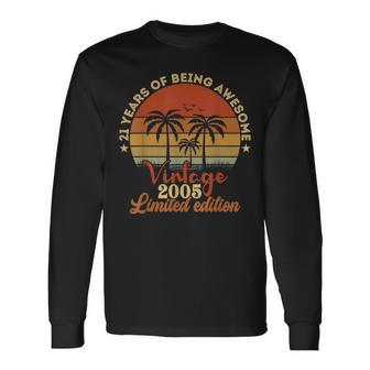Vintage 2005 21-Year-Old Male 21St Birthday Men Long Sleeve T-Shirt | Mazezy
