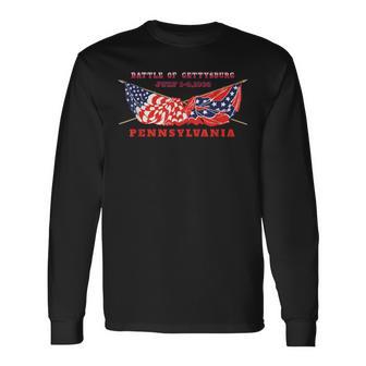 Vintage American Civil War Battle Of Gettysburg Pennsylvania Long Sleeve T-Shirt | Mazezy