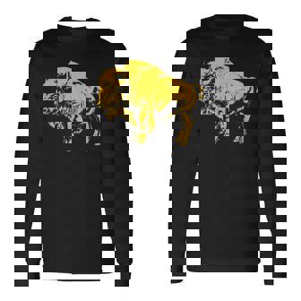 Vintage Bison American Buffalo Lover Long Sleeve T-Shirt - Monsterry