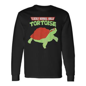 Vintage Elderly Normal Ninja Tortoise Long Sleeve T-Shirt - Thegiftio UK