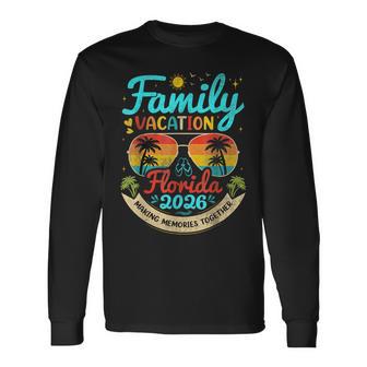 Vintage Family Vacation Florida 2026 Florida Group Long Sleeve T-Shirt - Thegiftio UK