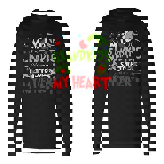 Vintage My Grandkids Stole My Christmas Heart Grandma Xmas Long Sleeve T-Shirt | Mazezy