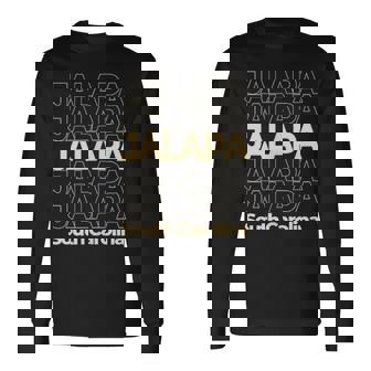 Vintage Jalapa South Carolina Repeating Text Tank Top Long Sleeve T-Shirt | Mazezy