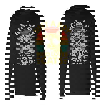 Vintage Just A Boy Who Loves Cats Boy Kitten Cat Lover Boys Long Sleeve T-Shirt - Monsterry