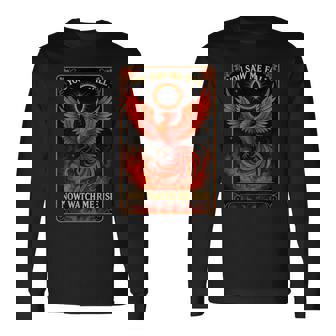 Vintage Phoenix Rise Tarot Card Spiritual Motivational Quote Long Sleeve T-Shirt | Mazezy