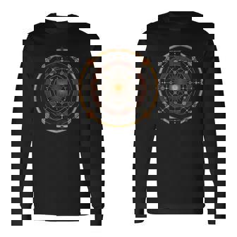 Vintage Solar System Planets Space Science Galaxy Astronomy Long Sleeve T-Shirt | Mazezy