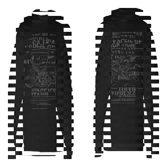 Vintage Style Motorcycle Retro Distressed Long Sleeve T-Shirt - Thegiftio