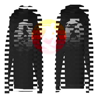 Vintage Sunset Skateboarder Skater Skateboarding Retro Long Sleeve T-Shirt - Monsterry