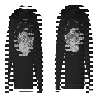 Vintage Topographic Art Retro Geography Space Science Lovers Long Sleeve T-Shirt | Mazezy