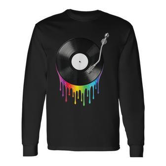 Vinyl Record Melting Music Turntable Long Sleeve T-Shirt - Thegiftio UK