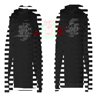 Virginia Buffalo Plaid Christmas Home Wreath Retro Long Sleeve T-Shirt | Mazezy