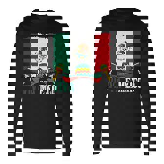 Viva Mexico ソンブレロ インディペンデンス メキシコ 国旗 メキシコ 長袖tシャツ 長袖Tシャツ - Kawaiitshirt