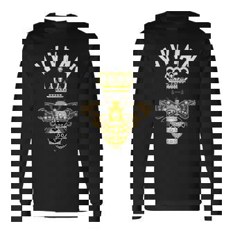 Vivian 名前ivian 誕生日 ギフト 女王 王冠 蜂 ヴィヴィアン 長袖Tシャツ - Kawaiitshirt