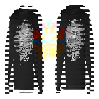 Volleyball Player Seagull Bird Playing Volleyball Long Sleeve T-Shirt | Mazezy