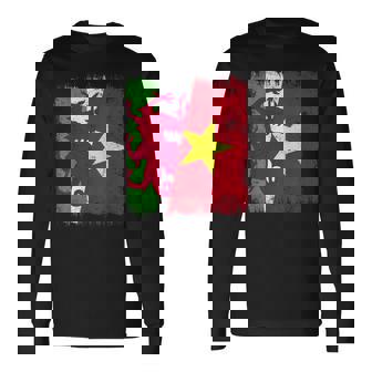 Wales Vietnam Half Flag Welsh Vietnamese History Long Sleeve T-Shirt | Mazezy