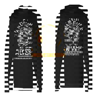 Walleye Fishing And Beer Fisherman Long Sleeve T-Shirt - Thegiftio