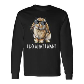 Do What I Want Mini Holland Lop Bunny Rabbit Lover Long Sleeve T-Shirt - Thegiftio UK