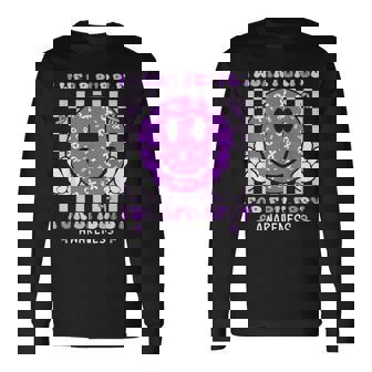 I Wear Purple For Epilepsy Awareness Smile Face Empilepsy Long Sleeve T-Shirt - Seseable