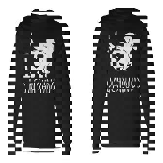 Wiener Dog ダックスフンド 犬 ペット愛好家 I Love Dachshunds 長袖Tシャツ - Kawaiitshirt