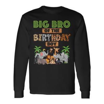 Wild Big Bro Of The Birthday Boy Zoo Safari Jungle Animal Long Sleeve T-Shirt - Monsterry