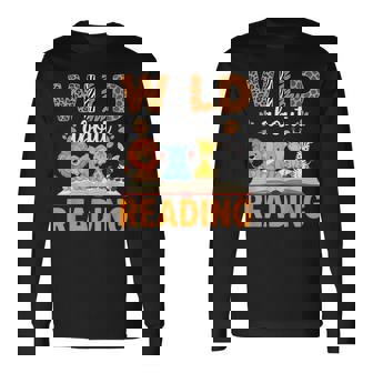 Wild About Reading Reading Books Lovers Reader Librarian Long Sleeve T-Shirt - Thegiftio