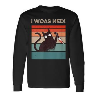 I Woas Ned Katzen Mitchwarzer Katze Langarmshirts - Geschenkecke