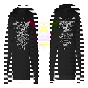 Women's Party Animals Baseball Monkey Long Sleeve T-Shirt - Monsterry