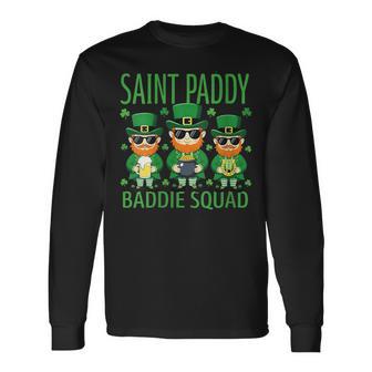 Women's Saint Paddy Baddie Squad Leprechauns Group Long Sleeve T-Shirt - Thegiftio UK