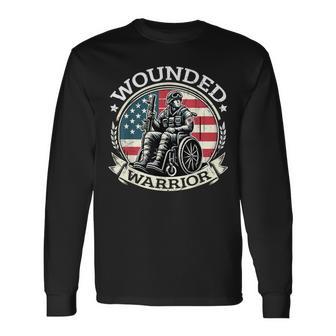 Wounded Warrior American Hero Veteran Military Support Long Sleeve T-Shirt - Thegiftio UK