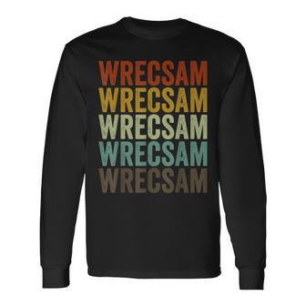 Wrecsam City Retro Camiseta de manga larga - Regaloses