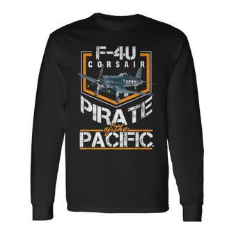 Ww2 Avión F4u Corsair Pirata Del Pacífico De Regalo Camiseta de manga larga - Regaloses