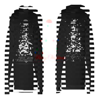 Xmas Lights Ornaments Airplane Christmas Tree Long Sleeve T-Shirt | Mazezy