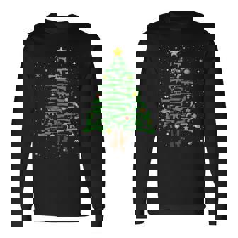 Xmas Patriotic 2Nd Amendment Gun Christmas Tree Long Sleeve T-Shirt - Monsterry