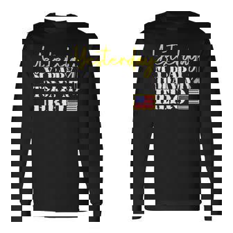 Yesterday My Baby Today My Hero Proud Military Parents Mom Long Sleeve T-Shirt | Mazezy