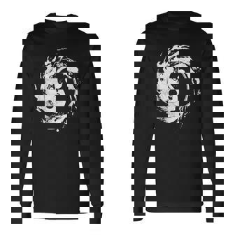 Ying Yang Flowtate 瞑想 水彩画 太極拳 メンズ レディース 長袖Tシャツ - Kawaiitshirt