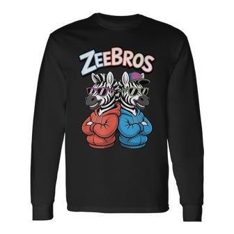 Zeebros Cute Zebra Duo For Zebros Lovers Long Sleeve T-Shirt - Thegiftio
