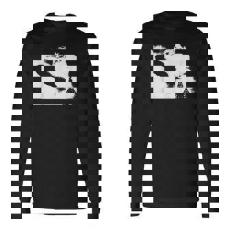 Zeppelin Explosion グラフィックtシャツ 長袖Tシャツ - Kawaiitshirt