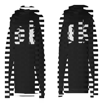 「Ok」面白い デザイン 語録 ネタ おもしろ 漢字 Ok 長袖Tシャツ - Kawaiitshirt