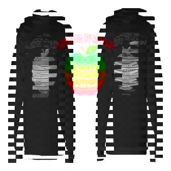 「Powered By Apples（リンゴの力）」リンゴ スライス 充電 バッテリー 残量 おもしろみ 可愛い 長袖Tシャツ - Kawaiitshirt