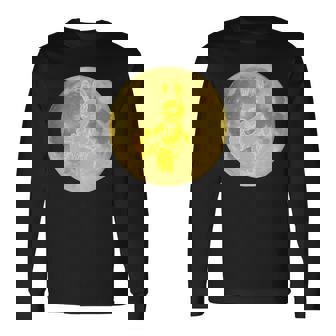 うさぎ星人 On The Yellow Moon 長袖Tシャツ - Kawaiitshirt