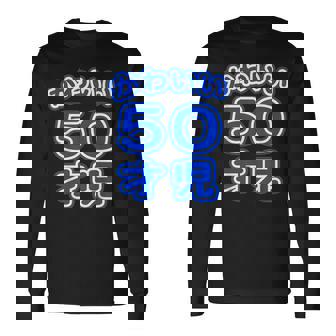 かわいい 50才児（五十歳）ポップフォント（お誕生日）祝 50代 アラフィフ 面白 長袖Tシャツ - Kawaiitshirt