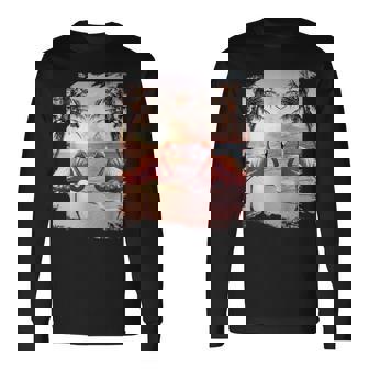 かわいいカラフルなフラミンゴヤシの木 長袖Tシャツ - Kawaiitshirt