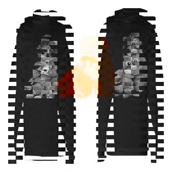 かわいいモンキーパンチ 日本の赤ちゃん猿 長袖Tシャツ - Kawaiitshirt