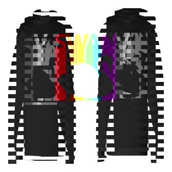 かわいいレインボースワンの鳥が好きな人 長袖tシャツ 長袖Tシャツ - Kawaiitshirt