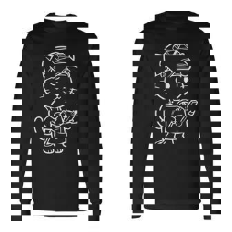 かわいい猫の溶接工 長袖Tシャツ - Kawaiitshirt